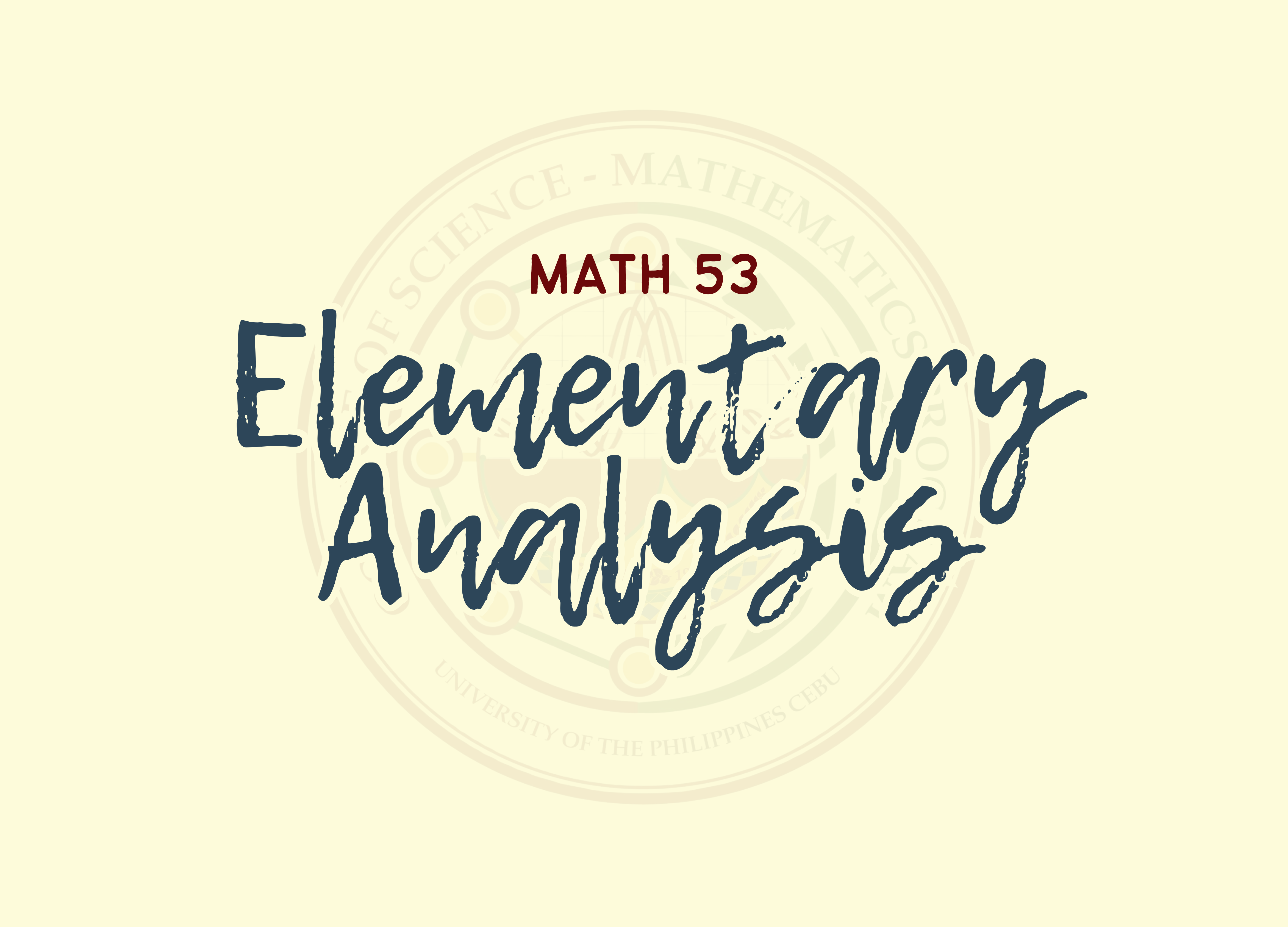 Math 53 Elementary Analysis (Section F)
