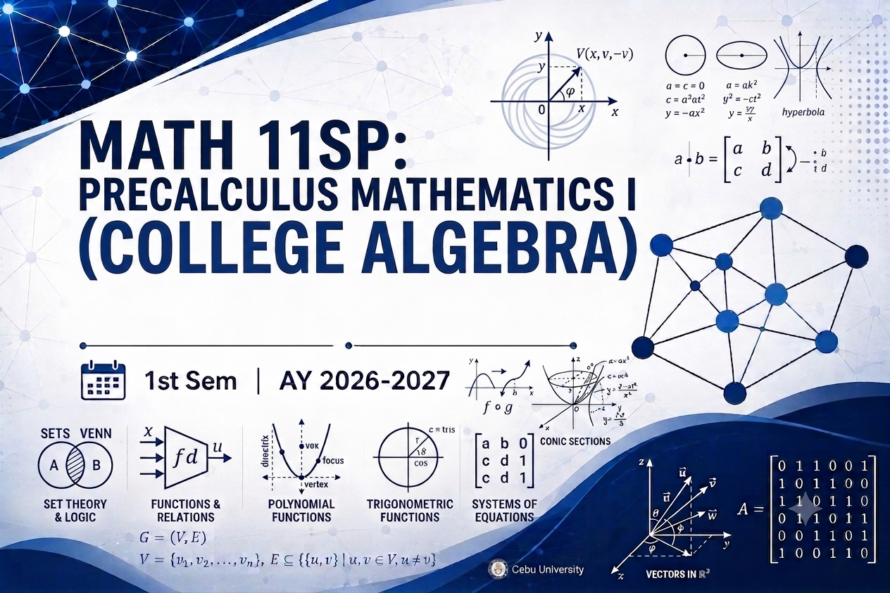 MATH 11SP | Precalculus Mathematics I (College Algebra) | 1st Sem, AY 2026-2027